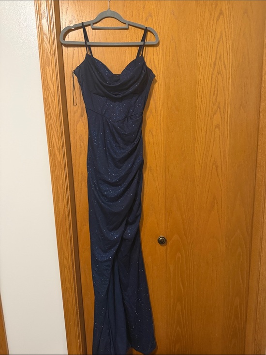 Windsor Dresses & Skirts - Windsor Navy Sparkle Draped Cowl Maxi Dress